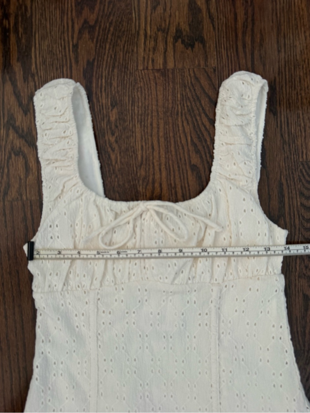 NWT H&M Corset Style Summer Vacation Beach Mini Dress Cream White Women XS - Picture 13 of 16